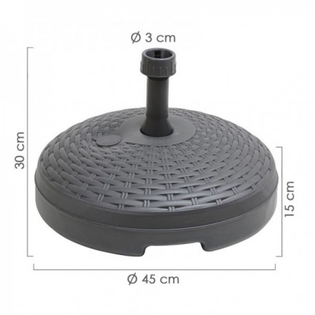RATAN BASE DE RESINA SIMILE Ø45X15 cm. 20 litros antracite