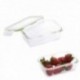 550 ml de recipiente de vidro retangular. 16,7 x 11,8 x 6,2 (alt) cm.
