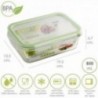 Vidro retangular de recipiente hermético 850 ml. 19,5 x 13,3 x 6,7 (alt) cm.