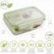 Vidro retangular de recipiente hermético 1200 ml. 20,4 x 15,4 x 7 (alt) cm.