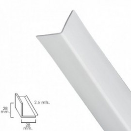 Ângulo do perfil de PVC 25x25 mm. Branca Bar de 2,5 metros