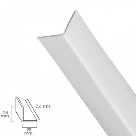 Ângulo do perfil de PVC 25x25 mm. Branca Bar de 2,5 metros