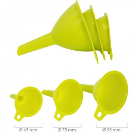 Funnets de plástico cozinha Ø 65/75/95 mm. (Definir 3 funis)