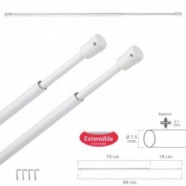70/8 cm CI extensível barra manillo. Com suporte, sem primavera (2 peças)