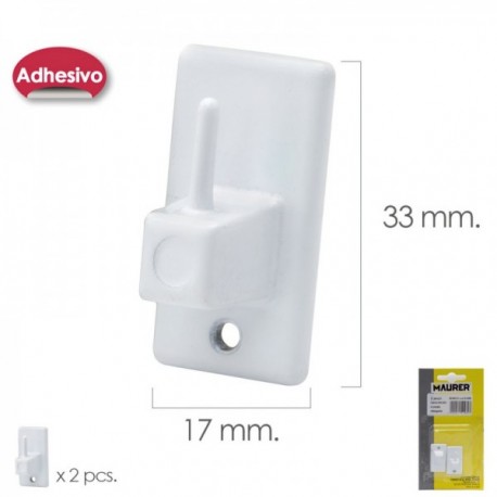 Gancho preto / cortina de adesivo branco (bolha 2 pedaços)