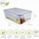 Recipiente Hermetico Plastico Rectangular 1.000 ml. 19x12.5x6.5 (Alt.) cm.