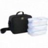 Bolsa térmica com 4 recipientes de plástico (2x800 ml + 2x400 ml.)