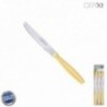 Cuchillo Mesa Etna Hoja Sierra Acero Inoxidable 10 cm. Amarillo (Blister 6 piezas)
