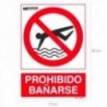 Cartel Prohibido Bañarse 30x21 cm.