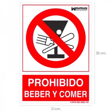 Proibido bebida e coma 30x21cm.