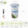 Recipiente Hermetico Plastico Redondo 1.200 ml. Ø 12 x 19 (Alt.) cm.