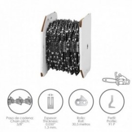 Chansaw 3/8 " / 0,050" 1,3 mm. / 91 P / Roll 30,5 metros.