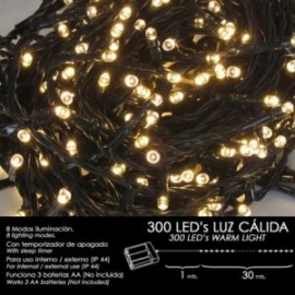 Luzes de Natal 300 LEDs Interior / Luz quente ao ar livre (IP44)