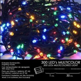 Luzes de Natal de Natal 300 LEDs Interior / Exterior Multicolor (IP44)