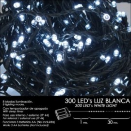 Luzes de Natal para 300 LEDs Inner / Outdoor White Light (IP44)