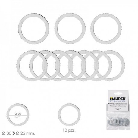 Adaptadores / Reductores Disco Corte Madera Ø 30 a Ø 25 mm. (Bolsa 10 piezas)