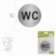 Placa Adhesiva "WC" Acero Inoxidable Ø 7 cm.