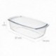 Fonte de cristal do forno, 1,5 litros, backpipe especial, 27x14x7 cm.