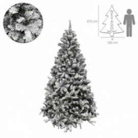 Arbol De Navidad Nevado 210 cm. 1106 Ramas. Hojas De Pvc Con Nieve Artifical