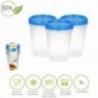 Juego Recipientes Plastico Redondos 1 Litro (Pack 3 piezas)