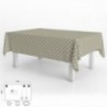 Mantel Hule Rectangular Topos Beige Impermeable Antimanchas PVC 140x250 cm. Recortable Uso Interior y Exterior