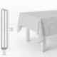 Mantel Hule Rectangular Geometrico Gris. Impermeable Antimanchas PVC 140 cm. x 20 metros. Rollo Recortable. Interior y Exterior