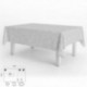 Mantel Hule Rectangular Geométrico Gris Impermeable Antimanchas PVC 140x250 cm. Recortable Uso Interior y Exterior
