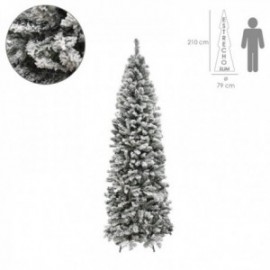 Arbol De Navidad 210 cm. Slim Nevado (estrecho) 972 Ramas PVC