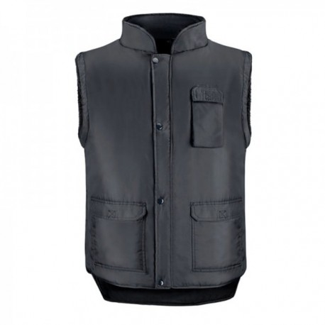 Colete preto xxl multibolsillos, colete de poliéster com 3 esteriores e um interior, colete de trabalho, colete de trabalho