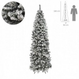 Arbol De Navidad 240 cm. Slim Nevado (estrecho) 1217 Ramas PVC