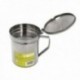 Grasera Acero Inoxidable Para Carne, Aceitera Aceite Usado 0,5 lts. Con Colador y Tapa, Recipiente Reciclaje Aceite Usado Carne