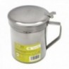 Gordura de aço inoxidável para carne, óleo usado 1,0 LTS. Com filtro e tampa, reciclagem de óleo usado
