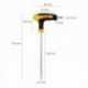 Allen Key com bola de manga bimaterial "toque suave" forma t 5,0 mm. Aço de Vanadio Chrome, Chave de fenda Allen, chave hexagon