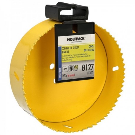 Corona Sierra Bimetal Ø 127 mm. Base reforçada temperada térmica. Coron de madeira, madeira de madeira, aço, ferro, plásticos