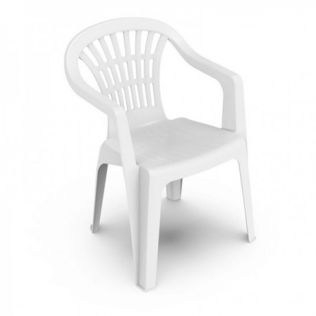 Cadeira de Resin Monobloco Baxa, Cor Branca, Modelo Lyra