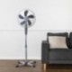Fã do pé Ø 40 x 135 cm. 45 W. oscilação automática, altura ajustável, cabeça inclinável, base estável 60x60 cm.