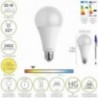 Bulbo LED padrão E27. 20 watt. Equivalente a 150 watts. 2452 lúmens. Luz quente (3000º K.)