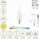 O filamento de bulbo LED chama emeilada e14. 4,5 watt. Equivalente a 35 watts. 470 lúmens. Luz quente 2700º K.