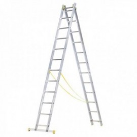 Escada de alumínio 2 seções 12+12 etapas. Dobrável, não -escravo, resistente