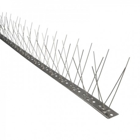 Espeto anti -pombo / pássaros 1 metro de aço inoxidável duplo espeto 80 espetos. Adaptável a várias posições