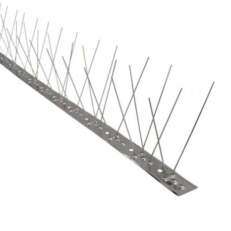 Espeto anti -pombo / pássaros 1 metro inoxidável duplo espeto 60 espetos. Adaptável a várias posições
