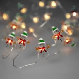 Acenda de Natal de Girona UM Pilas 20 LEDs de Bonecas de Neve. Uso interno Light Quente IP20