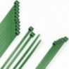 Flange de nylon 100%. Cor verde 2,5 x 100 mm. Saco de 100 unidades. Grampo de plástico, cabos organizadores, alta resistência