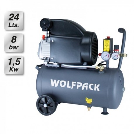 Compresor Aire Wolfpack 24 Litros / 8 Bares / 1,5 Kw - 2,0 HP