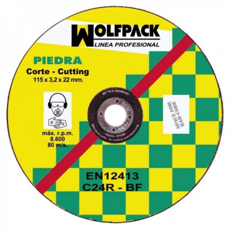Corte abrasivo 115x3,2x22 mm.
