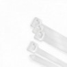 Flange de nylon 100%. Cor branca / natural 2,5 x 100 mm. 100 pedaços. Grampo de plástico, cabos organizadores, alta resistência