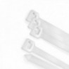 Flange de nylon 100%. Cor branca / natural 4,5 x 360 mm. 100 pedaços. Grampo de plástico, cabos organizadores, alta resistência