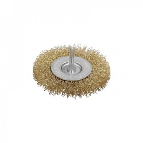 Escova de aço com latão para broca. Ø Disco de 50 mm. Escova de arame de 1/4 "de escova, escova de limpeza, escova de esmalte.