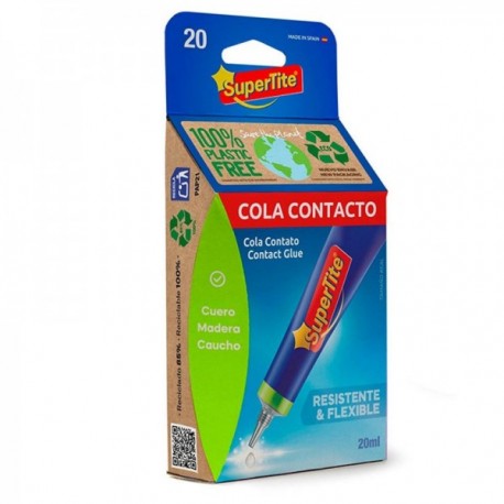 Superite Glue Contato 20 cc. Tail de contato, cola de couro, madeira de borracha. Resistente e flexível.