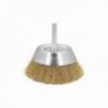 Escova de latão para o copo de broca Ø 75 mm. Escova de arame de 1/4 "de escova, escova de limpeza, escova de esmalte.